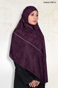 Wine Radiant Leaf Design with Diamond Work Dupatta