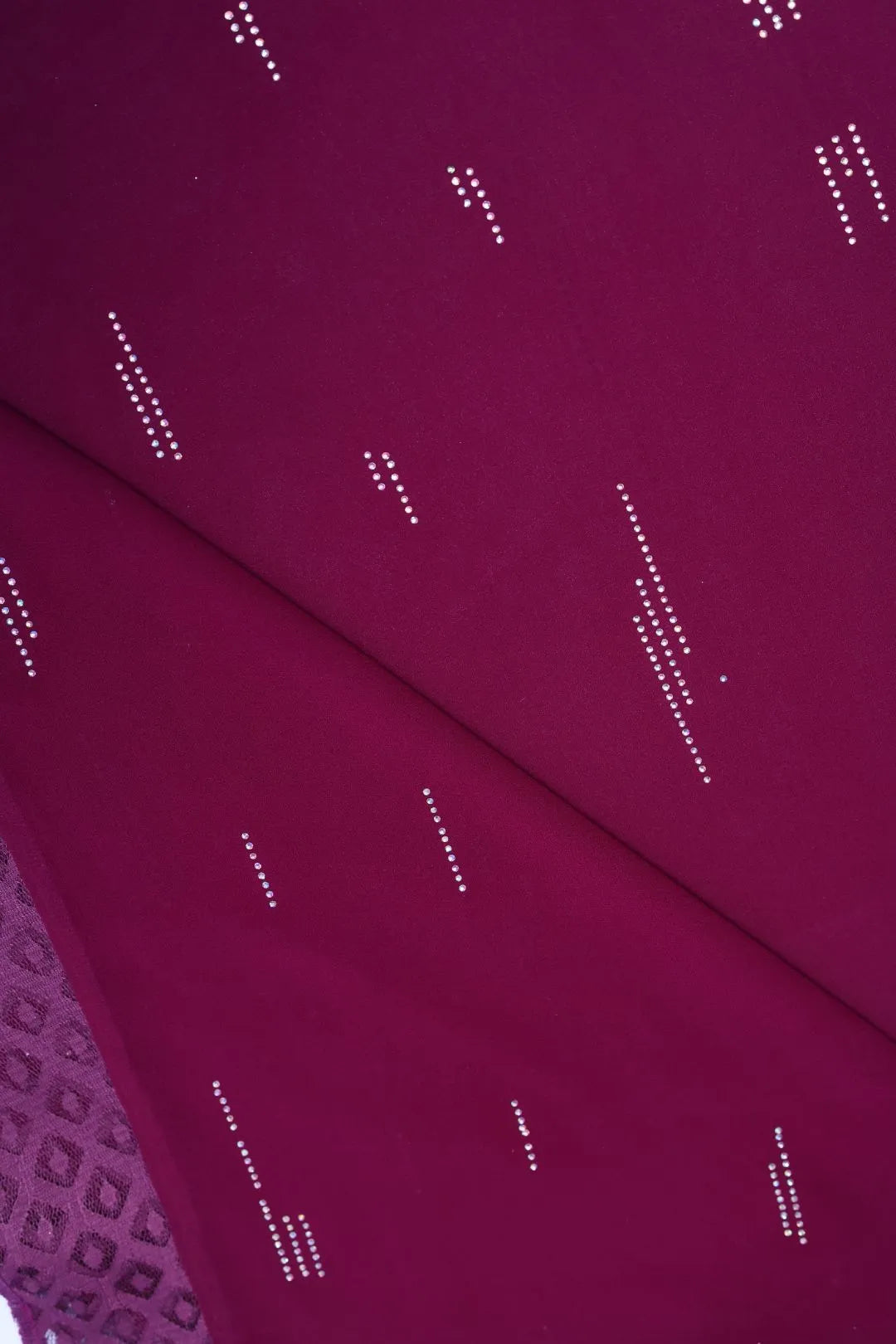 Wine Stonework Stole For Abaya