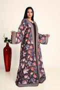 Women Chiffon Open Front Shrug Full Length Floral Modest Overlay