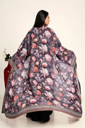 Women Chiffon Open Front Shrug Full Length Floral Modest Overlay