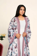 Women Chiffon Open Front Shrug Full Length Floral Modest Wear Layering