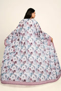 Women Chiffon Open Front Shrug Full Length Floral Modest Wear Layering