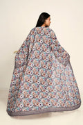 Women Chiffon Open Front Shrug Full Length Printed Modest Wear Overlay