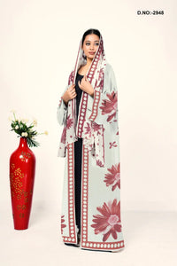 Women’s Satin Shrug with Stylish Motif Border Design