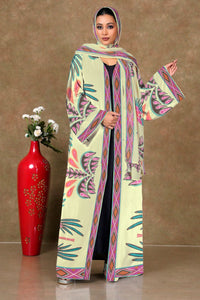 Chiffon Shrug Set with Tribal Motif Print and Diamond Trim GAJIWALA EXPORT
