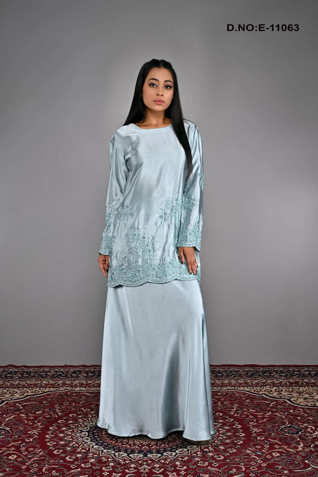 Zari Embroidery Silk Baju Kurung Design