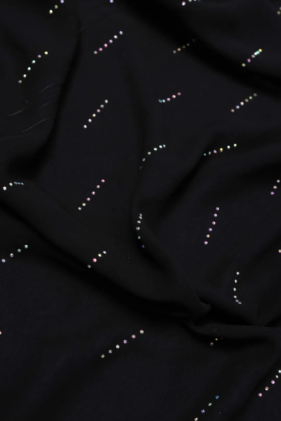 Zari Work Border Black Stole For Abaya