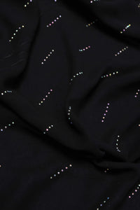 Zari Work Border Black Stole For Abaya