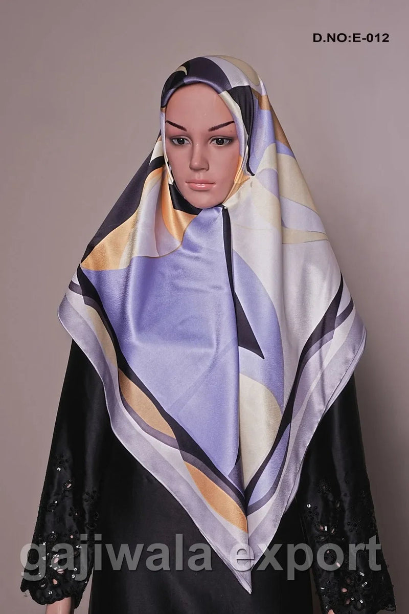 Pastel Satin Texture Silk Scarf for Women- غاجي والا إكسبورت Gajiwala Export