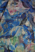 Abstract Floral Print Fabric with Textured Overlay - غاجي والا إكسبورت Gajiwala Export