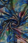 Abstract Floral Print Fabric with Textured Overlay - غاجي والا إكسبورت Gajiwala Export