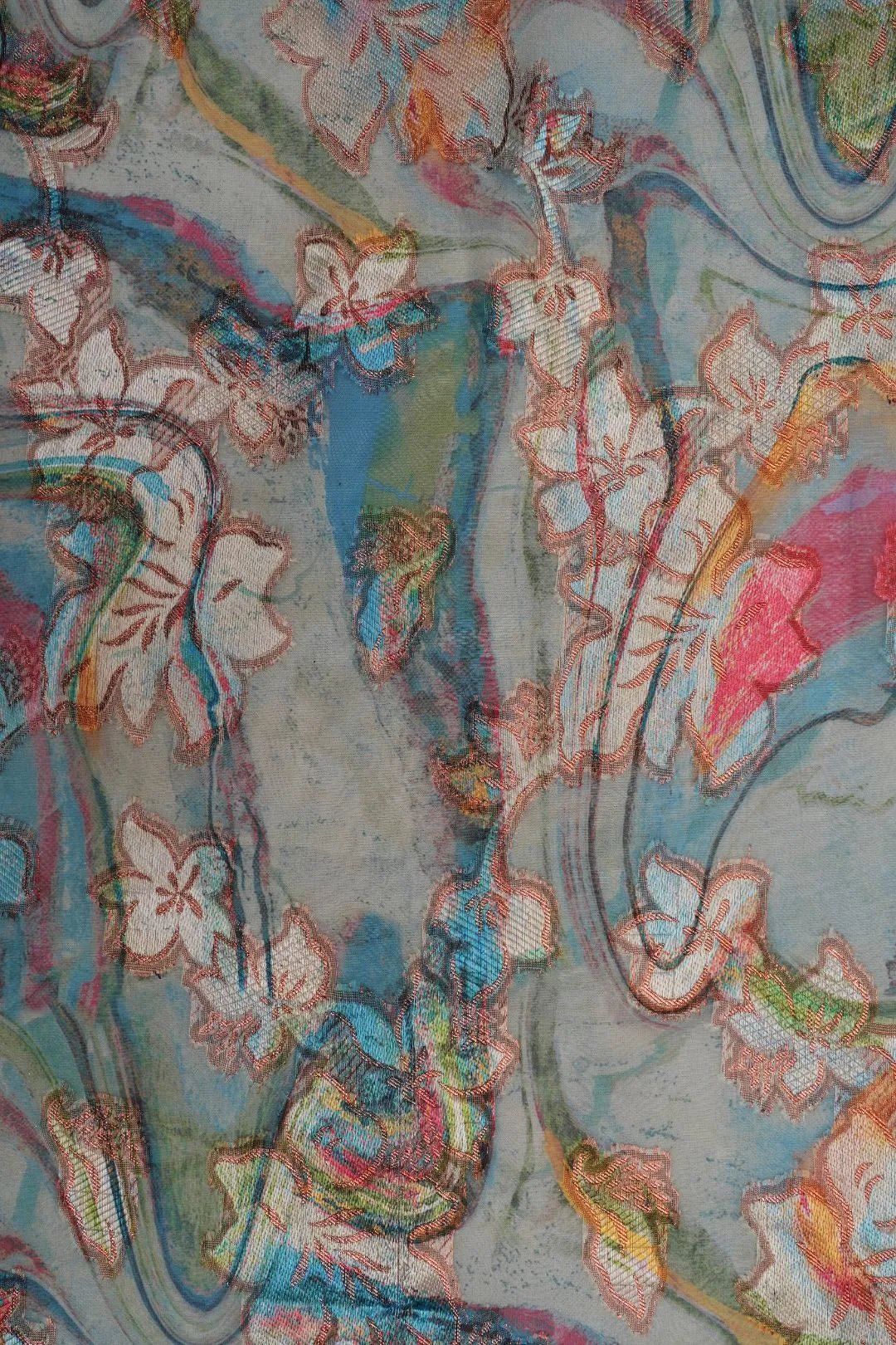 Abstract Marbled Print Multi - Color Fabric - غاجي والا إكسبورت Gajiwala Export