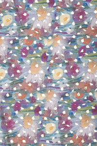 Abstract Watercolor Floral with Silver Starburst Accents - غاجي والا إكسبورت Gajiwala Export