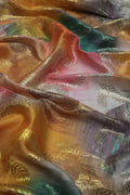 Abstract Watercolor Print Fabric with Metallic Pattern - غاجي والا إكسبورت Gajiwala Export