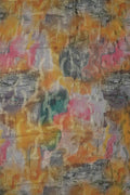 Abstract Watercolor Print Fabric with Metallic Pattern - غاجي والا إكسبورت Gajiwala Export