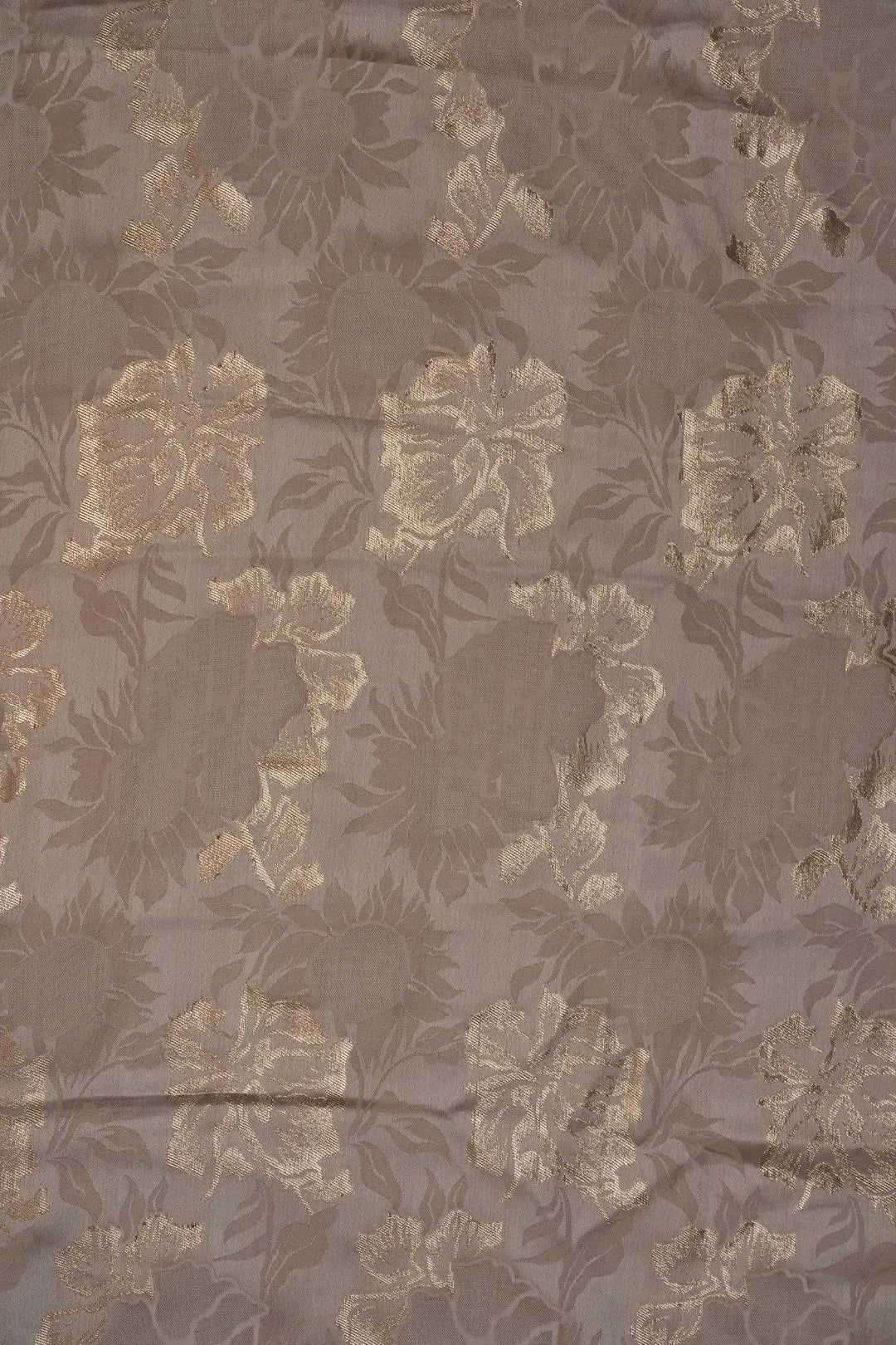 Antique Beige Floral Brocade Jacquard Fabric - غاجي والا إكسبورت Gajiwala Export