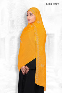 Aqua Shimmer Dupatta with Fine Crystal Edging - غاجي والا إكسبورت Gajiwala Export