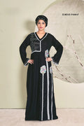 Elegant Floral Lace Kaftan for Women Full-Length Embroidered Dress - غاجي والا إكسبورت Gajiwala Export