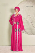 Elegant Floral Lace Kaftan for Women Full-Length Embroidered Dress - غاجي والا إكسبورت Gajiwala Export