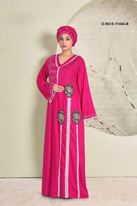 Asymmetric Lace Floral Embellished Kaftan For Women - غاجي والا إكسبورت Gajiwala Export