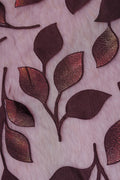 Autumn Ember Metallic Leaf Wine Mesh fabric- غاجي والا إكسبورت Gajiwala Export