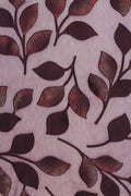 Autumn Ember Metallic Leaf Wine Mesh fabric - غاجي والا إكسبورت Gajiwala Export