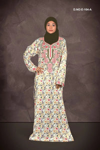 Baby Satin Jalabiya with Floral Allover Print - غاجي والا إكسبورت Gajiwala Export