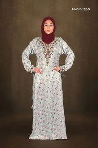 Baby Satin Jalabiya with Gorgeous Floral Print - غاجي والا إكسبورت Gajiwala Export