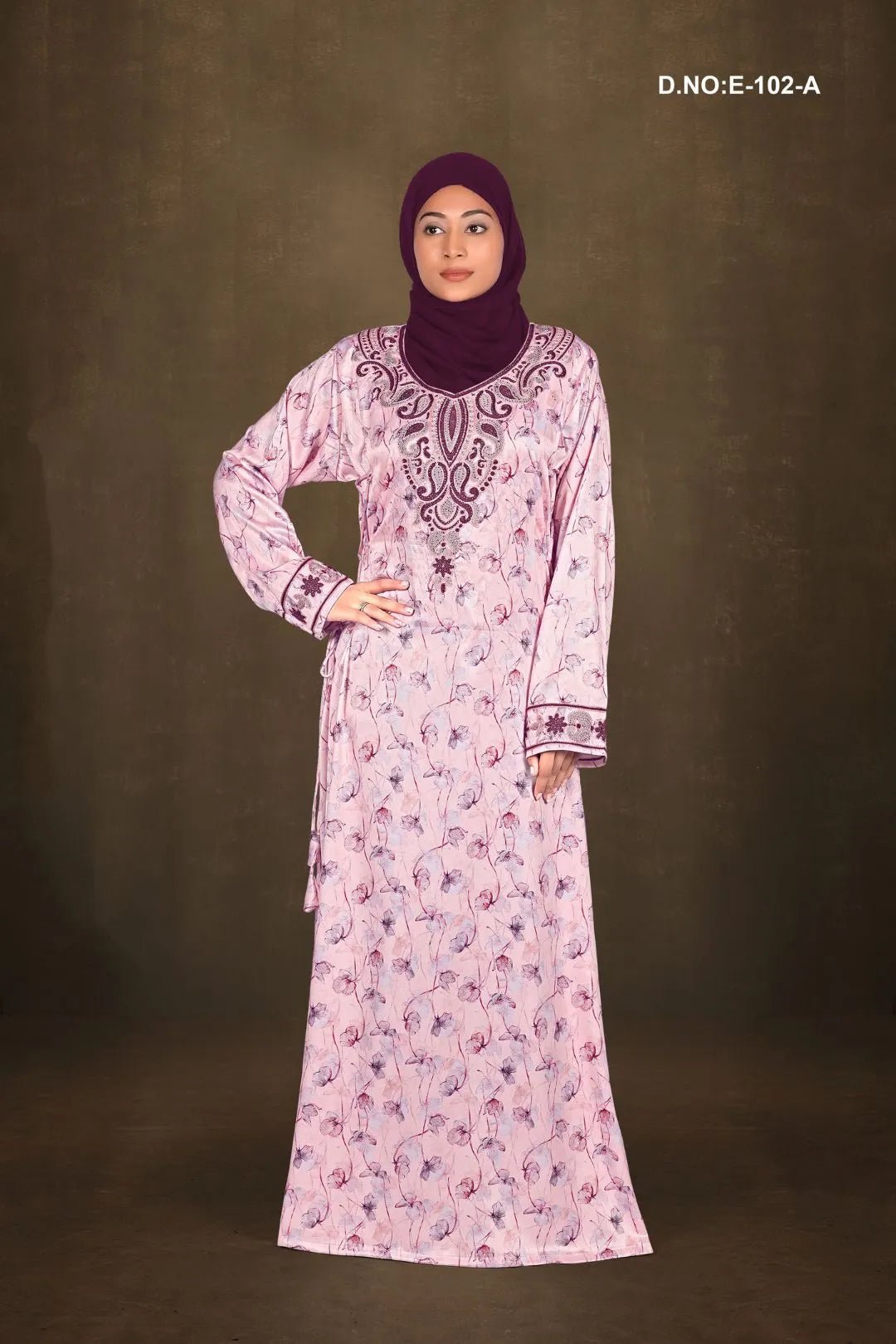 Baby Satin Jalabiya with Gorgeous Floral Print - غاجي والا إكسبورت Gajiwala Export