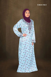 Baby Satin Jalabiya with Gorgeous Floral Print - غاجي والا إكسبورت Gajiwala Export