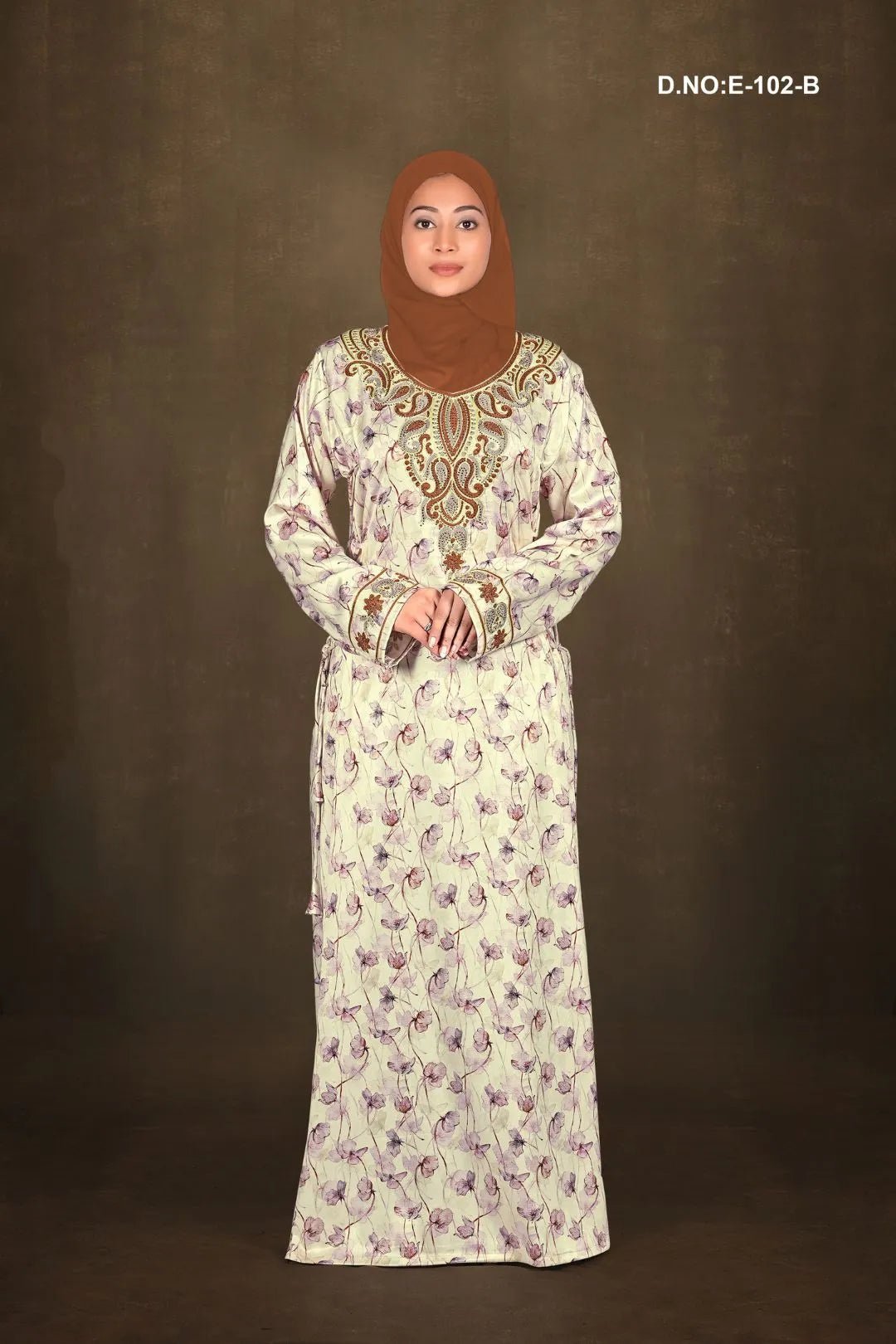 Baby Satin Jalabiya with Gorgeous Floral Print - غاجي والا إكسبورت Gajiwala Export