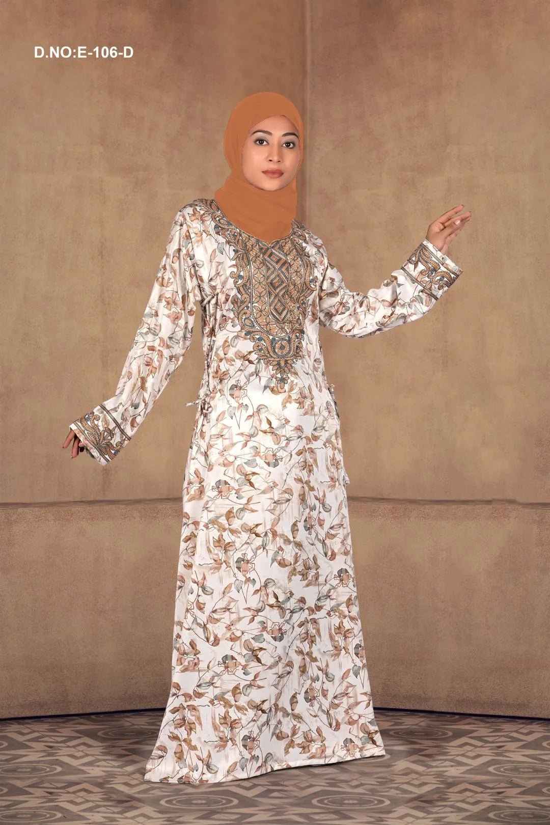 Baby Satin Jalabiya with Ornate Embroidered Yoke - غاجي والا إكسبورت Gajiwala Export