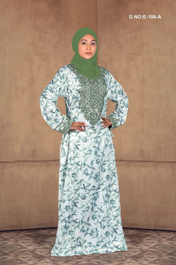 Baby Satin Jalabiya with Ornate Embroidered Yoke - غاجي والا إكسبورت Gajiwala Export