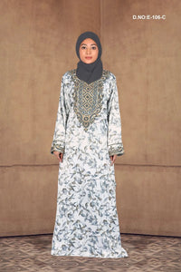 Baby Satin Jalabiya with Ornate Embroidered Yoke - غاجي والا إكسبورت Gajiwala Export