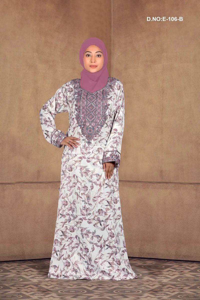 Baby Satin Jalabiya with Ornate Embroidered Yoke - غاجي والا إكسبورت Gajiwala Export