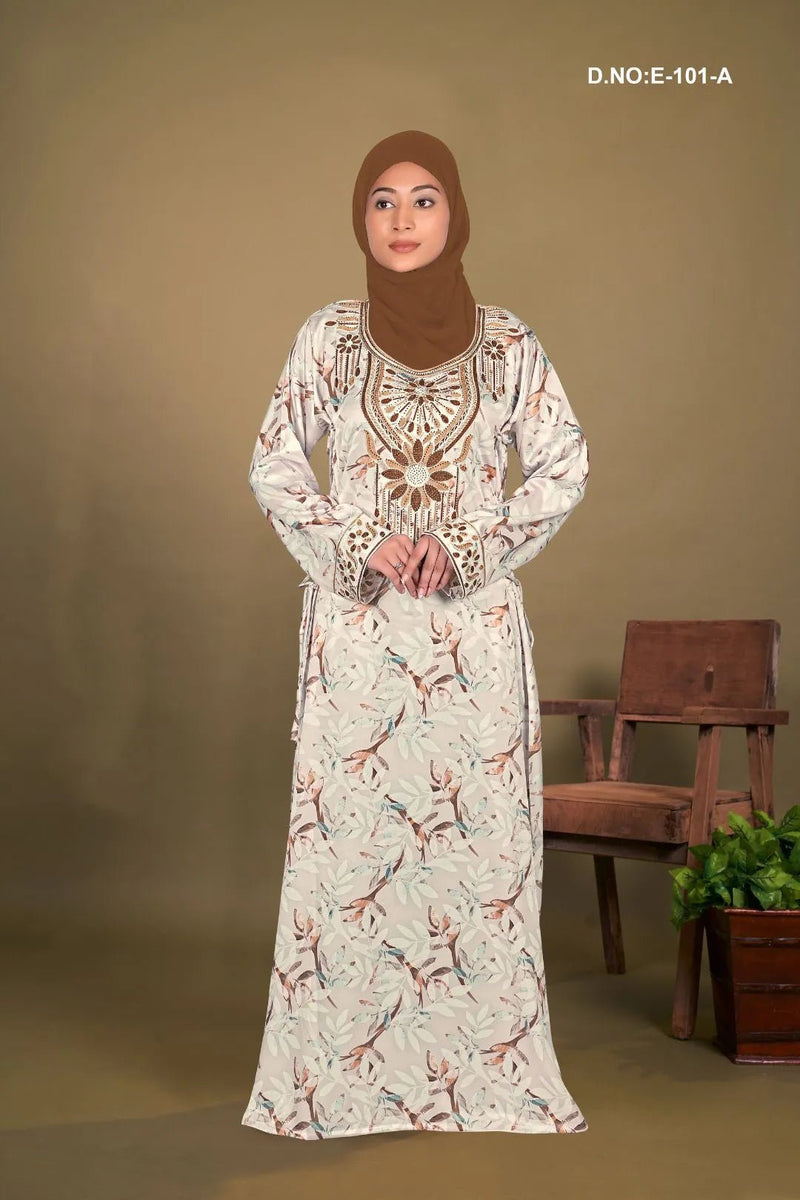 Baby Satin Jalabiya with Pretty Digital Print - غاجي والا إكسبورت Gajiwala Export