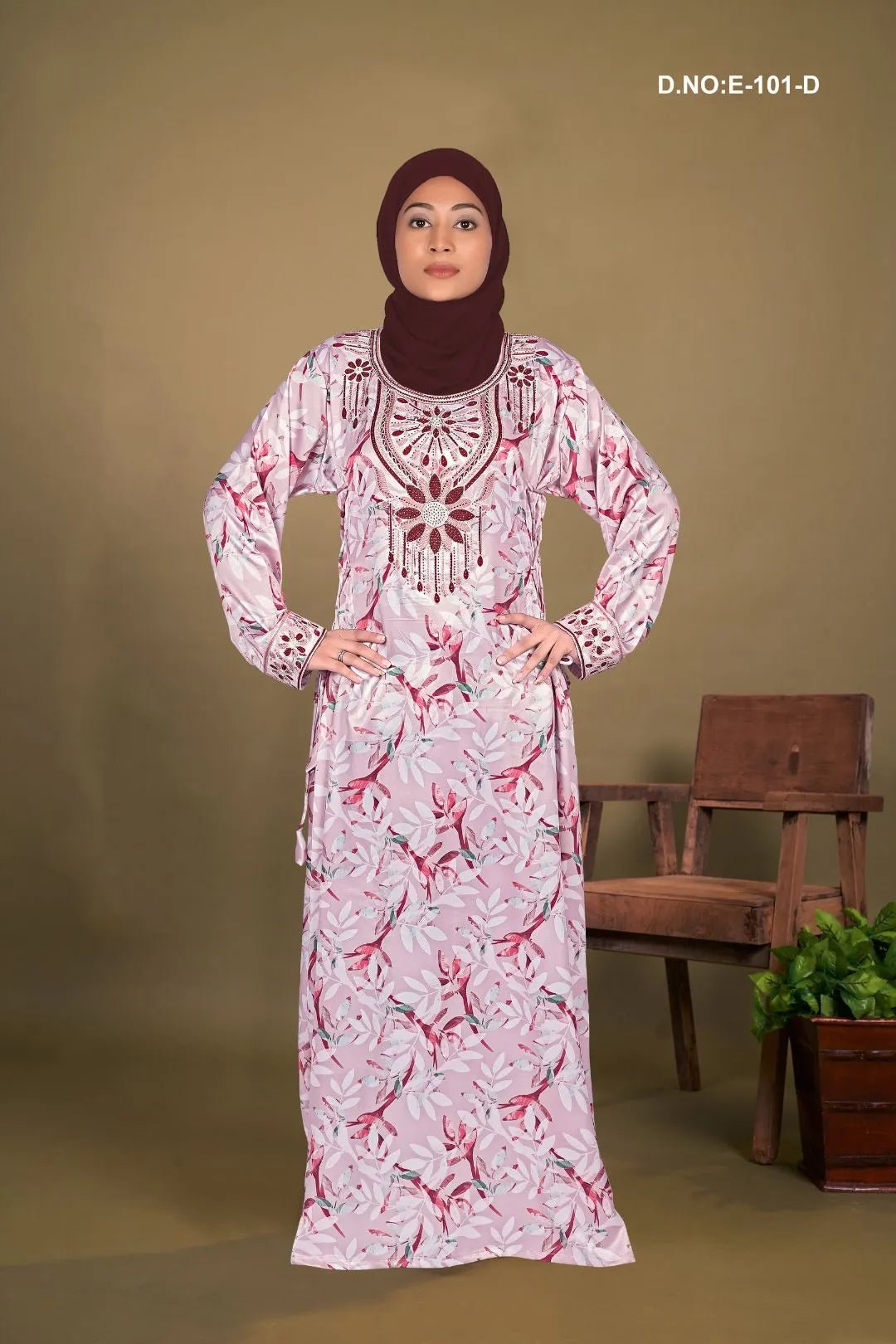 Baby Satin Jalabiya with Pretty Digital Print - غاجي والا إكسبورت Gajiwala Export