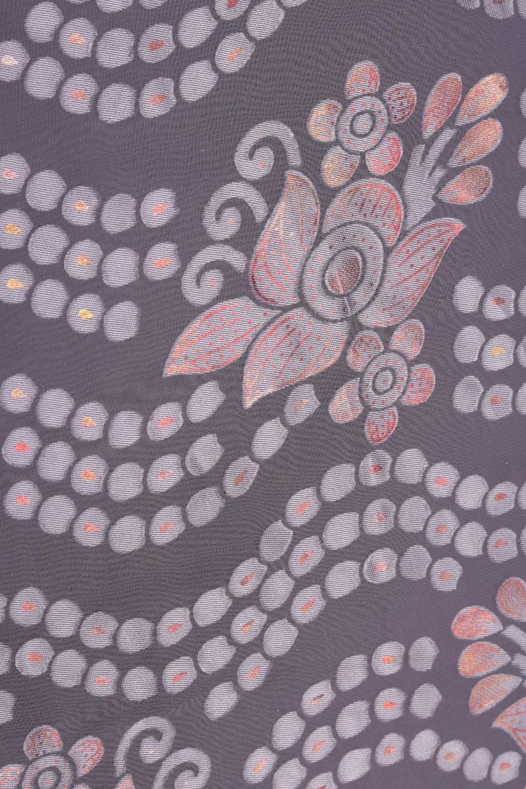 Soft Lavender Brasso Printed Fabric with Sparkle - غاجي والا إكسبورت Gajiwala Export