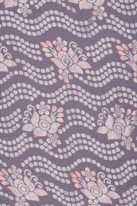 Soft Lavender Brasso Printed Fabric with Sparkle - غاجي والا إكسبورت Gajiwala Export