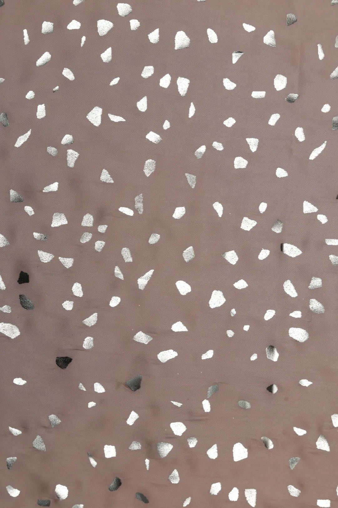 Beige Fabric with Scattered Silver Terrazzo Foil Print - غاجي والا إكسبورت Gajiwala Export