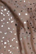 Beige Fabric with Scattered Silver Terrazzo Foil Print - غاجي والا إكسبورت Gajiwala Export