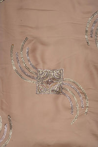 Beige Geometric Sequin Fabric Perfect for Sarees, Gowns & Kurtas- غاجي والا إكسبورت Gajiwala Export