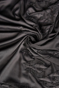 Black Abaya in Georgette & Nida with Embroidered Work - غاجي والا إكسبورت Gajiwala Export