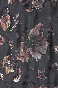 Black Brasso Fabric with Burnt Gold and Copper Floral Foil - غاجي والا إكسبورت Gajiwala Export