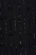 Black Dark Sequin and Beaded Stripe Pattern Fabric - غاجي والا إكسبورت Gajiwala Export