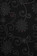 Black Fabric with Intricate Floral Rhinestone Work - غاجي والا إكسبورت Gajiwala Export