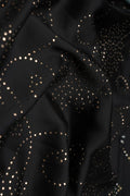Black Fabric with Intricate Floral Rhinestone Work - غاجي والا إكسبورت Gajiwala Export