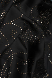 Black Fabric with Intricate Floral Rhinestone Work - غاجي والا إكسبورت Gajiwala Export