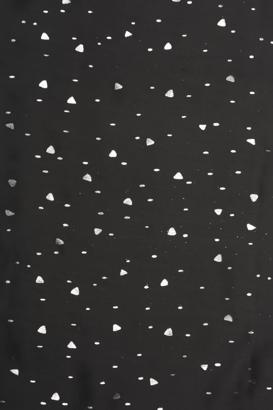 Black Fabric with Scattered Silver Foil Print - غاجي والا إكسبورت Gajiwala Export