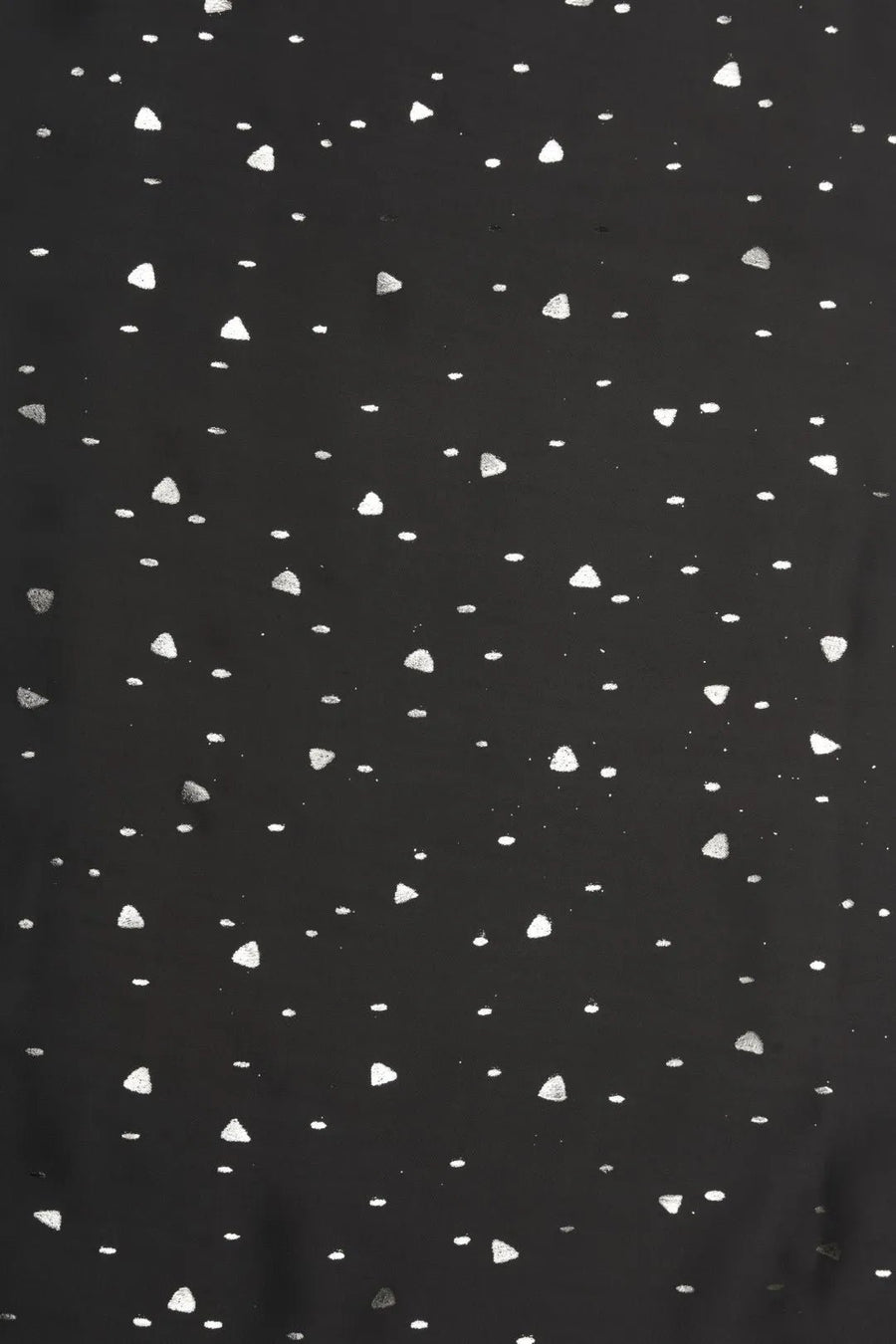 Black Fabric with Scattered Silver Foil Print - غاجي والا إكسبورت Gajiwala Export